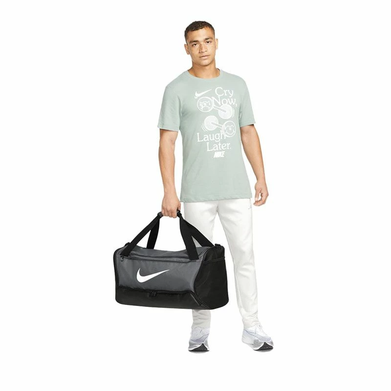 NIKE Brasilia 9.5 Holdall Duffel Bag - Iron Grey / Black / White - Image 5