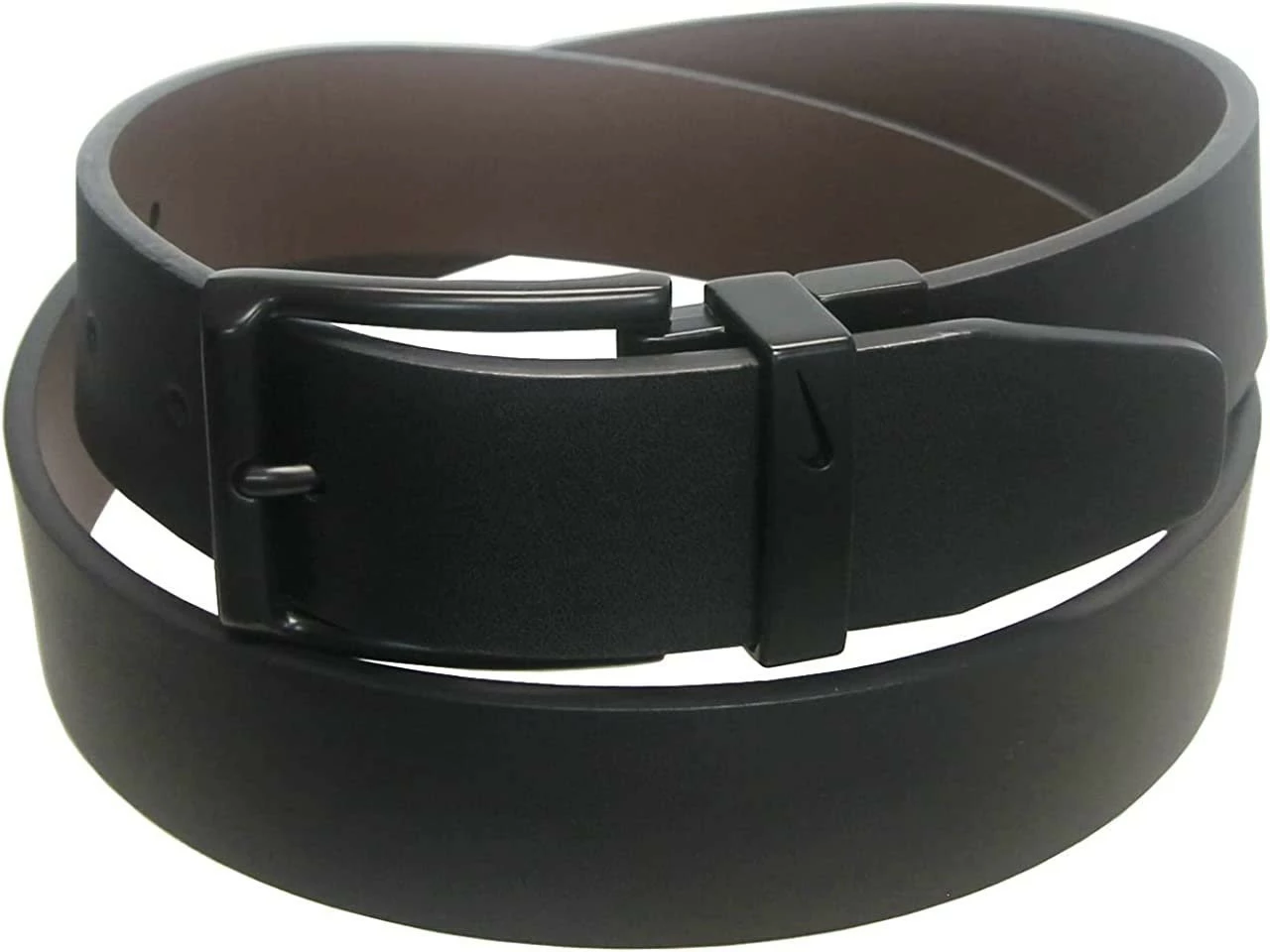 Nike Golf Black Buckle Loop Cutout Reversible Leather Belt - Black/Brown - Image 2