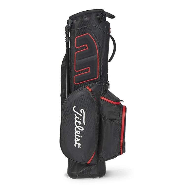 Titleist 2023 Players 4 Stadry Golf Stand Bag - Black/Black/Red - Image 2