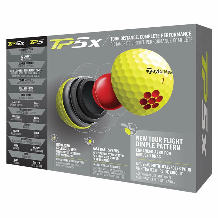 Taylormade TP5x Golf Balls - Yellow - Image 3